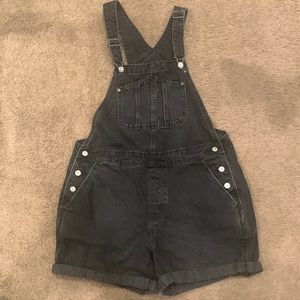 Old Navy Slouchy Non-Stretch Jean Shortalls for Women 3.5-inch inseam size Large